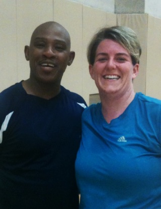 Katie and her trainer, Wayne after a workout. 