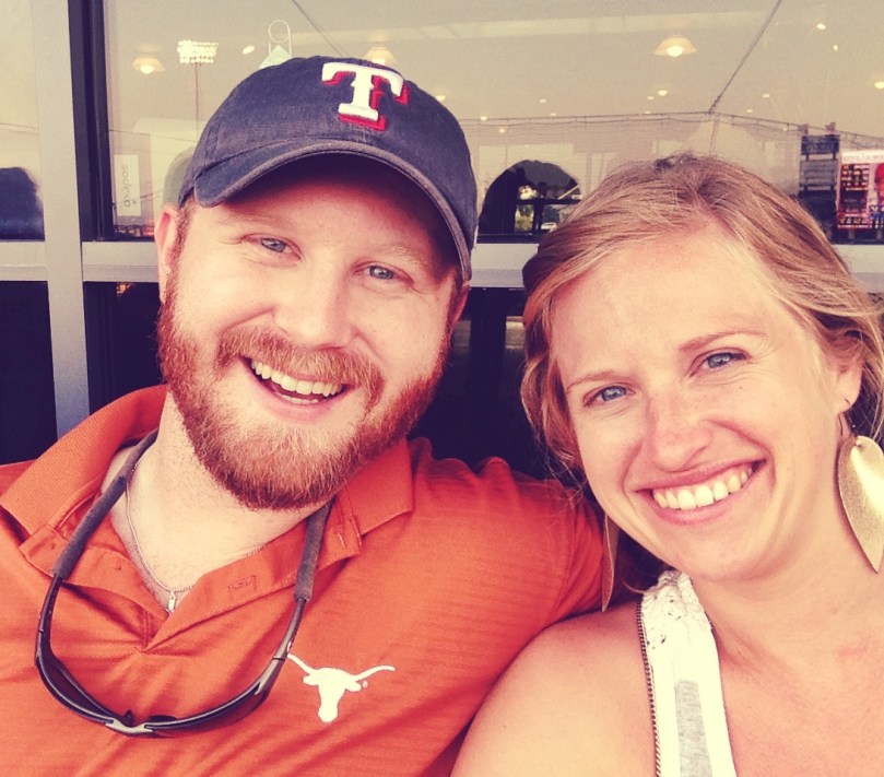 Taylor's wearing the wrong team's hat in this photo, but hey.. marriage is about compromise. 